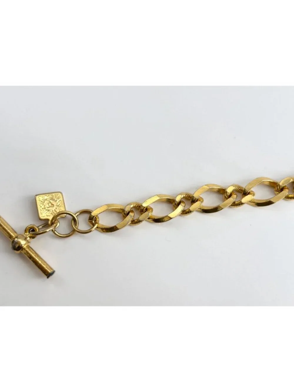Cable Chain Gold Toned Toggle Clasp Chunky Vintage 80's Style Bracelet